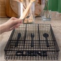 Portaposate in metallo da Cassetto Cucina organizer 4 scomparti 26x32cm nero