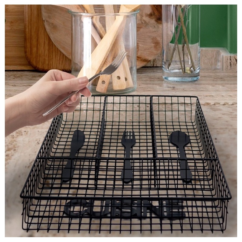 WeHome Portaposate in metallo da Cassetto Cucina organizer 4 scompa...