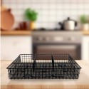 Portaposate in metallo da Cassetto Cucina organizer 4 scomparti 26x32cm nero