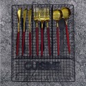 Portaposate in metallo da Cassetto Cucina organizer 4 scomparti 26x32cm nero