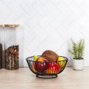 Centrotavola cesto Portafrutta da tavolo cucina fruttiera in metallo nero tondo