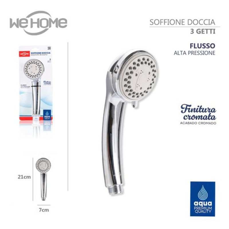 WeHome Doccetta bagno doccino soffione 3 getti doccia o vasca corne...