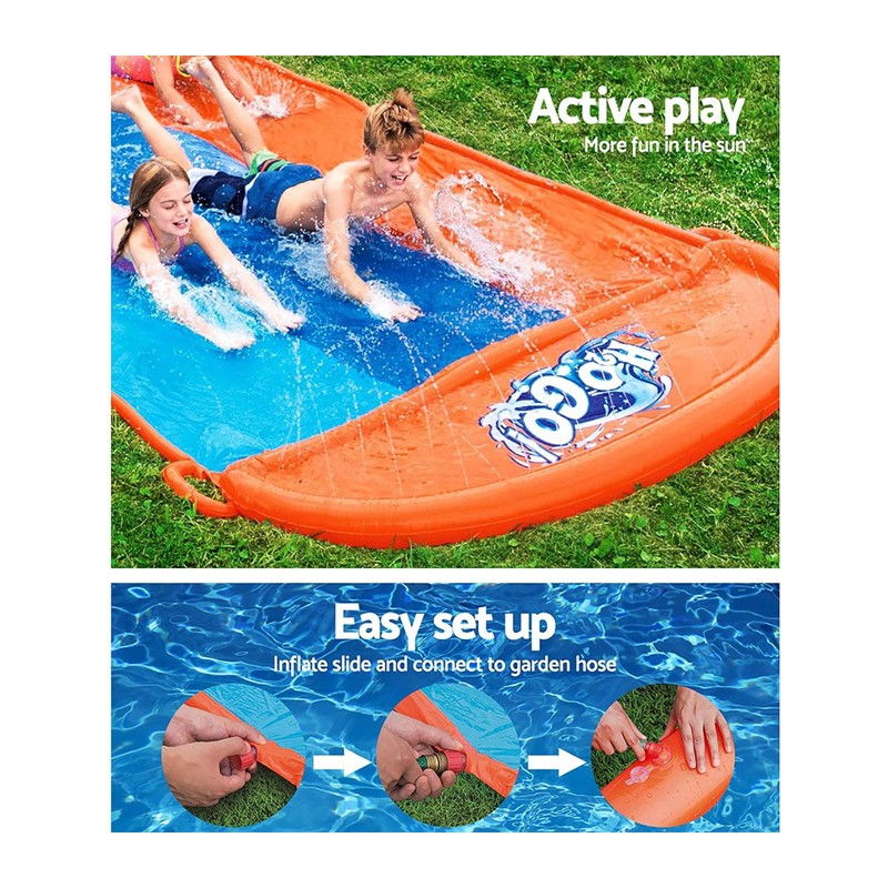 Acqua Scivolo Ferroviario Bambini 488cm Gioco Esterno Giardino 3 co...