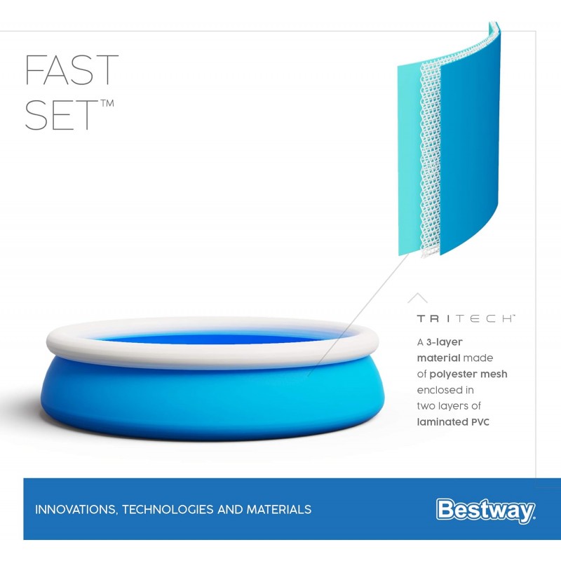 Bestway Piscina Fast Set Autoportante Tonda Bambini Giardino Estate...