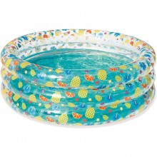 Bestway Piscina gonfiabile fuoriterra tonda bambini 150x53 cm esterno 3 anelli