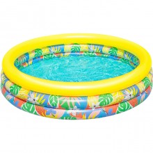 Piscina Rotonda Gonfiabile Fuoriterra 168x38cm Bambini Giardino 3 Anelli Bestway
