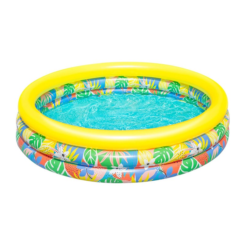 Piscina Rotonda Gonfiabile Fuoriterra 168x38cm Bambini Giardino 3 Anelli Bestway
