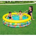 Piscina Rotonda Gonfiabile Fuoriterra 168x38cm Bambini Giardino 3 Anelli Bestway