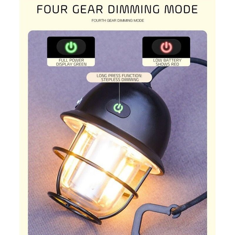 Driwei Lampada da campeggio LED retrò portatile dimmerabile ricaric...
