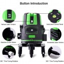 Livella laser tracciatore autolivellante 360º rotazione 5 linee verdi Q-SP01 