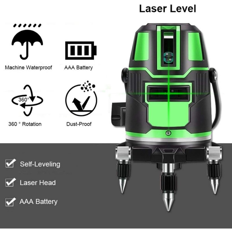 Livella laser tracciatore autolivellante 360º rotazione 5 linee ver...