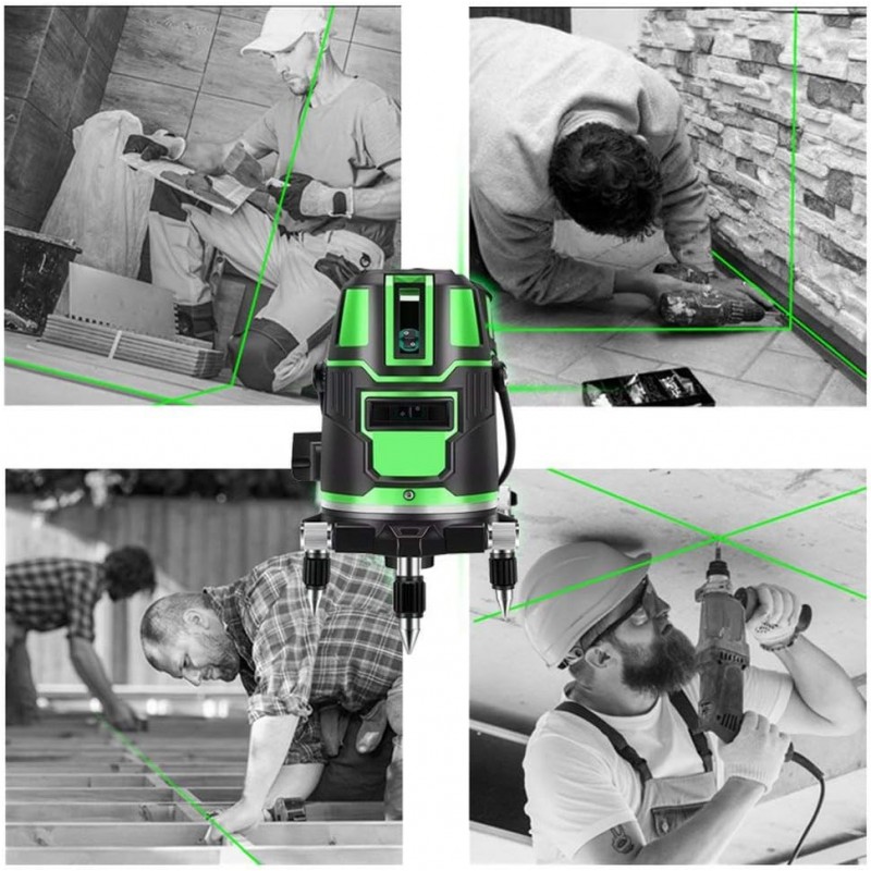 Livella laser tracciatore autolivellante 360º rotazione 5 linee ver...