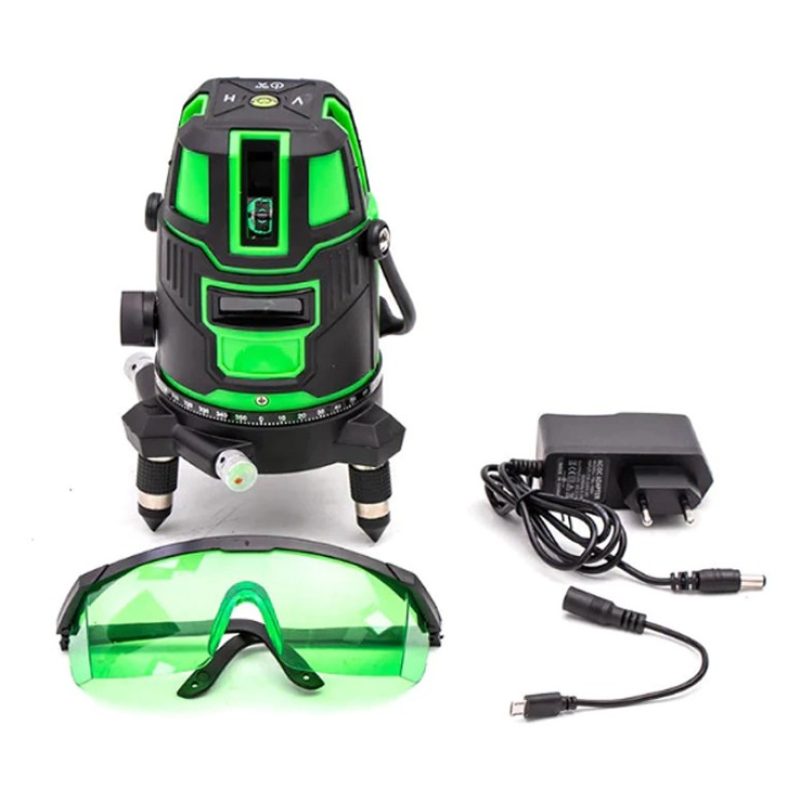 Livella laser tracciatore autolivellante 360º rotazione 5 linee ver...
