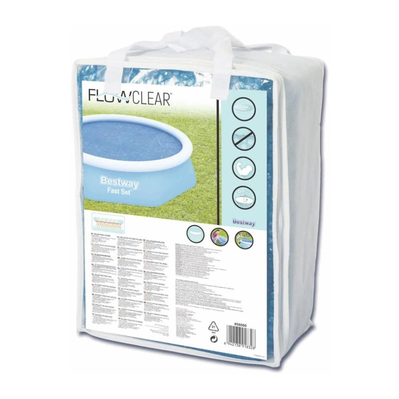 Bestway Telo Termico Per Piscina Fast Set Rotonda 244cm Copertura B...