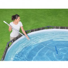 Spazzola per Pulizia Pareti Fondo Piscina 45 cm con Setole Dure Attacco a Clip