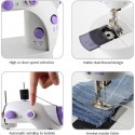 Mini macchina per cucire da cucito 4in1 portatile viaggio puntocroce filo sarta