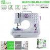 Allpress Macchina da cucire portatile con pedale 2 velocità e 12 pu...