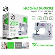 Macchina da cucire portatile con pedale 2 velocità e 12 punti cucito YASM-505A