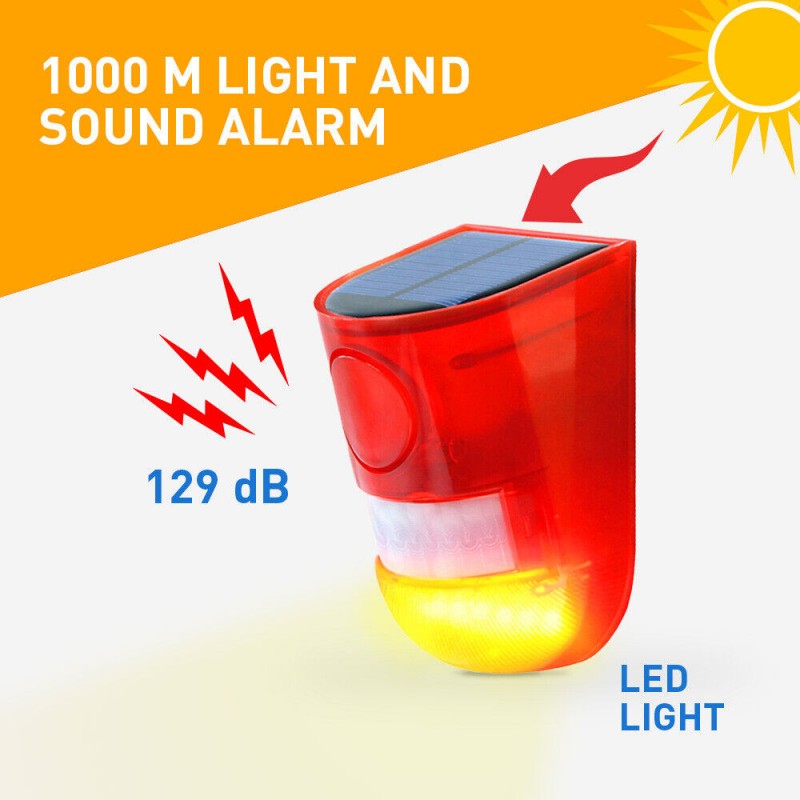 Allpress Luce led lampeggiante sirena sensore antifurto energia sol...