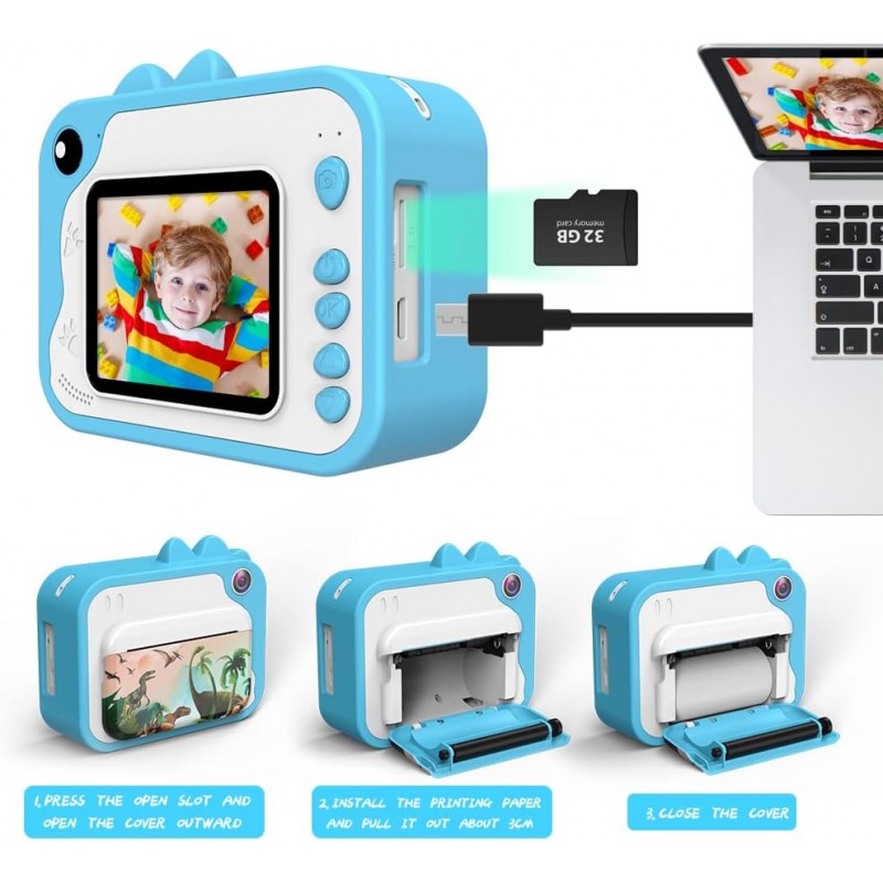 Hongu Fotocamera digitale per bambini macchina fotografica stampa i...