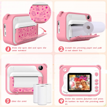 Fotocamera digitale per bambini macchina fotografica stampa istantanea 32Gb