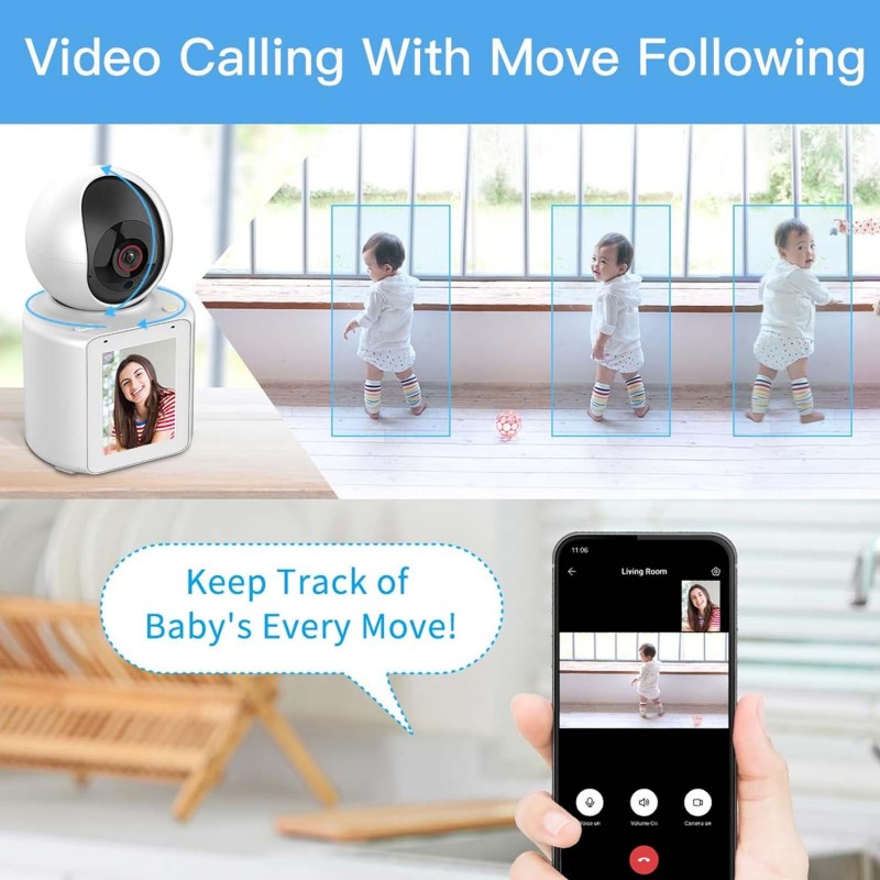 Andowl Telecamera IP WIFI videochiamata sorveglianza visione IR HD ...