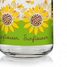 Contenitore in vetro barattolo con tappo giallo per sale zucchero 800cc Girasoli