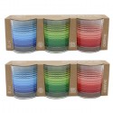 Set 6 bicchieri in vetro Colorati da 220 cc Bicchiere Cerve per Acqua Vino Bar