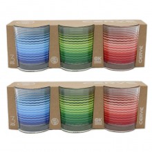 Set 6 bicchieri in vetro Colorati da 220 cc Bicchiere Cerve per Acqua Vino Bar