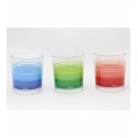 Set 6 bicchieri in vetro Colorati da 220 cc Bicchiere Cerve per Acqua Vino Bar
