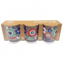 Set 3 bicchieri colorati in vetro 220 cc Cerve per Acqua Vino bibita Bar casa