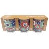 Cerve Set 3 bicchieri colorati in vetro 220 cc Cerve per Acqua Vino...