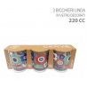 Cerve Set 3 bicchieri colorati in vetro 220 cc Cerve per Acqua Vino...