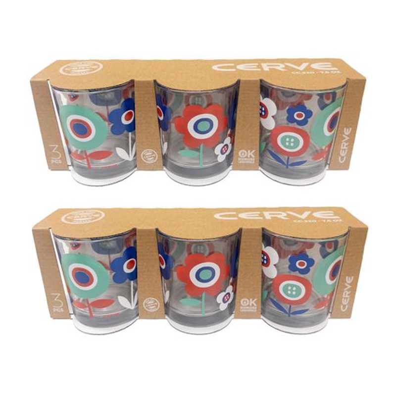 Set 6 bicchieri colorati in vetro 220 cc Cerve per Acqua Vino bibita Bar casa