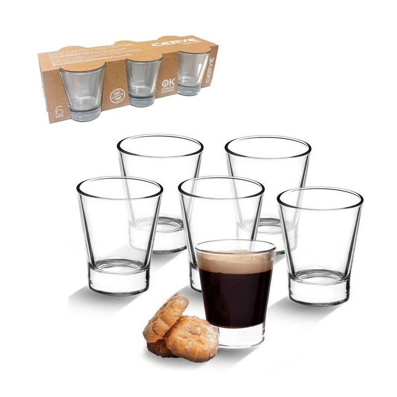 6 Bicchierini in vetro liquore amaro caffè bicchieri bar feste cicchetti 85 ml