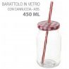 Cerve 4x Bicchiere Barattolo Tappo con Foro e Cannuccia 450 ml per ...