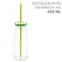 4x Bicchiere Barattolo Tappo con Foro e Cannuccia 450 ml  per Bibite Cocktail