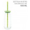 4x Bicchiere Barattolo Tappo con Foro e Cannuccia 450 ml per Bibite...