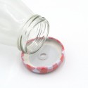 4x Bicchiere Barattolo Tappo con Foro e Cannuccia 450 ml  per Bibite Cocktail