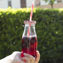 4x Bicchiere Barattolo Tappo con Foro e Cannuccia 450 ml  per Bibite Cocktail