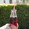 4x Bicchiere Barattolo Tappo con Foro e Cannuccia 450 ml per Bibite...