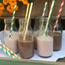 4x Bicchiere Barattolo Tappo con Foro e Cannuccia 450 ml  per Bibite Cocktail