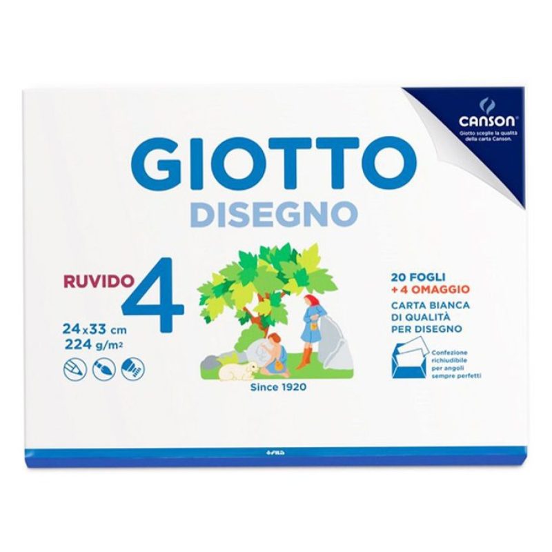 Fila Album da disegno Giotto Disegno 4 224 g - 24x33 cm ruvido 24 f...