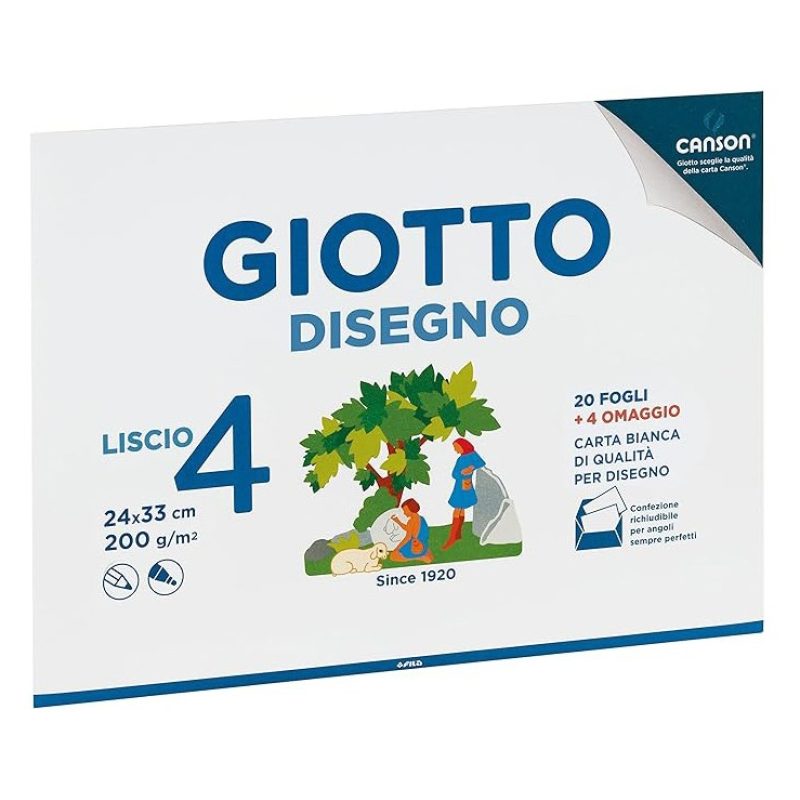 Fila Album da disegno Giotto Disegno 4 200 g - 24x33 cm liscio 24 f...