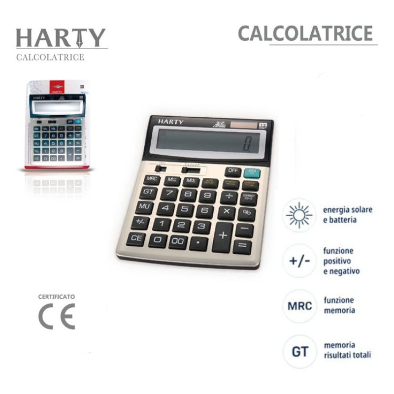 Harty Calcolatrice elettronica digitale 12 cifre scuola ufficio cas...