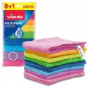 Vileda Microfibra Colors 9 Panni Lavabili in Lavatrice Riutilizzabili 30x30 cm