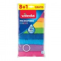 Vileda Microfibra Colors 9 Panni Lavabili in Lavatrice Riutilizzabili 30x30 cm
