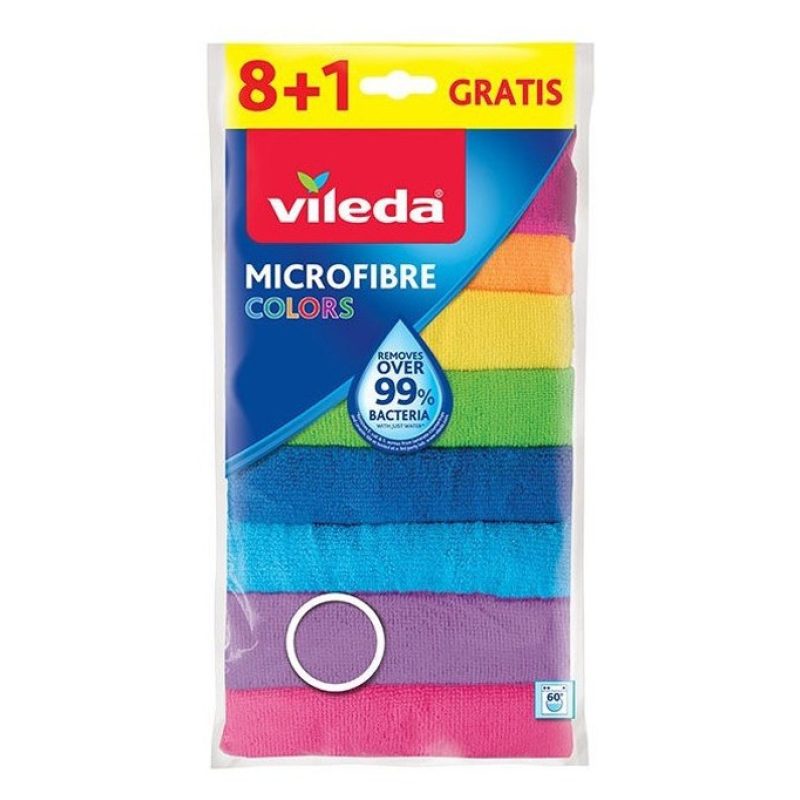 Vileda Vileda Microfibra Colors 9 Panni Lavabili in Lavatrice Riuti...