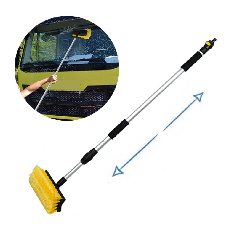 Spazzola scopa per pulizia lavaggio spazzolone telescopico auto camper camion