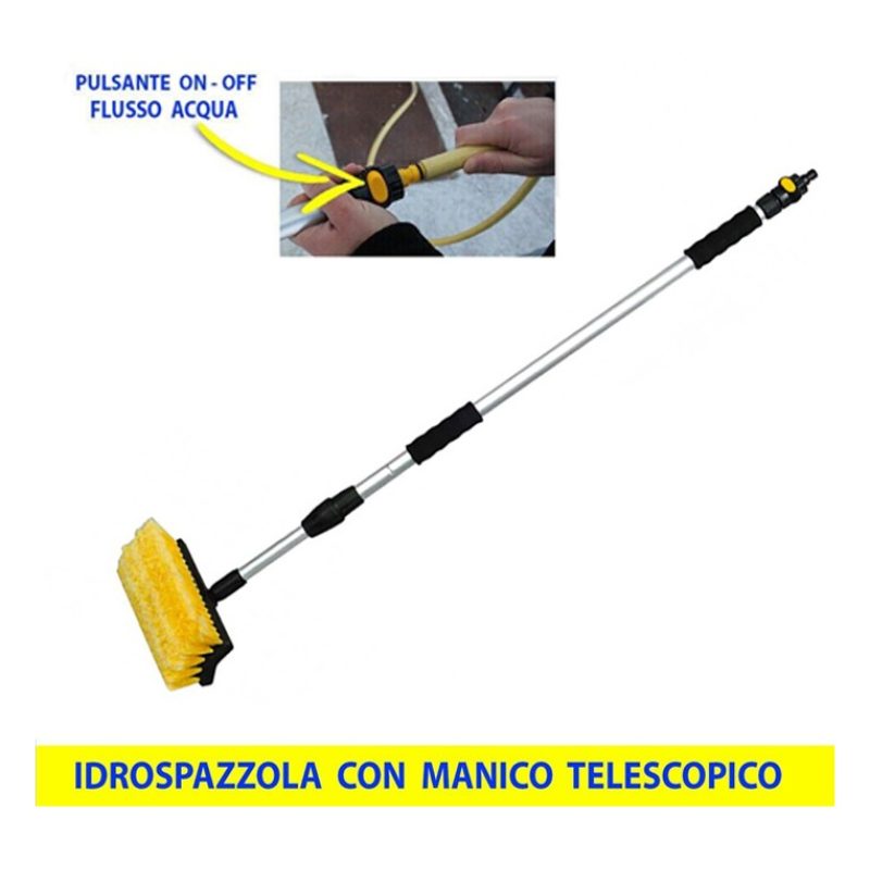 Tidierre srl Spazzola scopa per pulizia lavaggio spazzolone telesco...